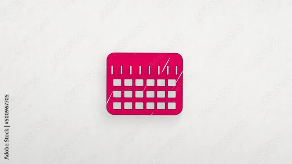 Aufkleber calendar icon with color drawing effect. doodle animation. 4k