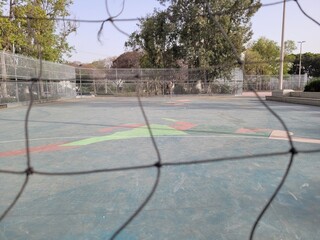 Goal Net in a Football Yard in Park Edith Wolfson, Tel Aviv, Israel