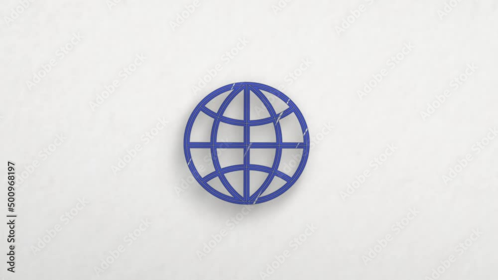 Poster globe icon with color drawing effect. doodle animation. 4k