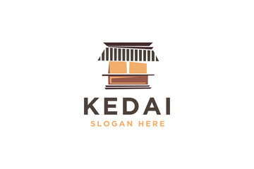 Shop logo template for retail company vector illustration.