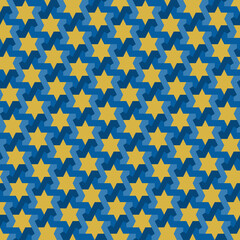 Oriental ancient mosaic pattern. Ethnic ornament. Repeated geometric figures, stars motif. Seamless surface design. Ornamental wallpaper. Geo abstract background. Digital paper, textile print. Vector