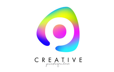 Colorful Rainbow O Letter Logo Design with Oval Shape.