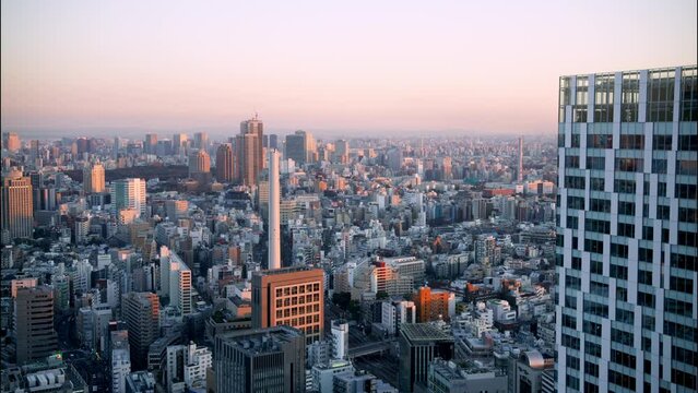 4Kタイムラプス渋谷夕方から夜景