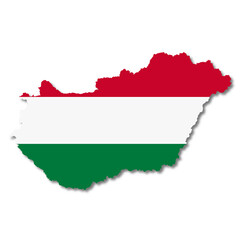 Hungary map on white background with clipping path to remove shadow 3d illustration