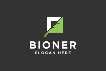 Leaf logo template for biotechnology company vector illustration.