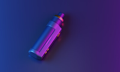 Electronic Cigarette. Pod mod vape Blue and Pink background. 3d rendering