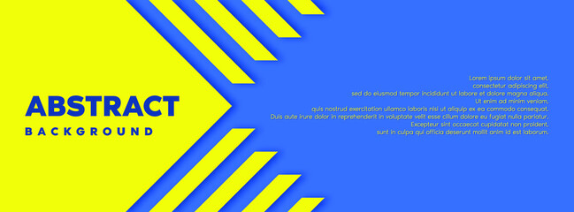  Vector banner background template in blue and yellow colors