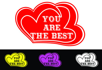 YOU ARE THE BEST letter new logo and icon design template