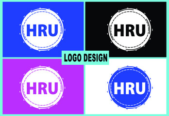 HRU letter new logo and icon design template