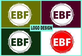 EBF letter new logo and icon design template