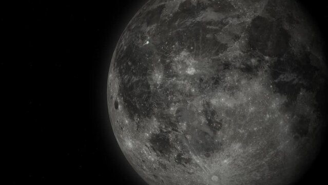 Realistic CG close-up of The Moon on space background 