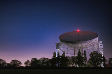 Lovell radio telescope at Jodrell Bank in the United Kingdom, the third largest steerable radio...