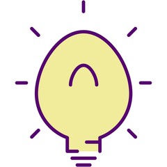 Illuminated light bulb icon lamp isolated vector