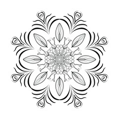 Circular pattern mandala. Sheet for coloring on a white background. Vector illustration