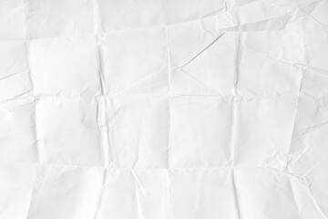 White crumpled paper background texture. Full frame
