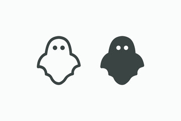 monster, ghost, phantom icon vector symbol set isolated on grey background	