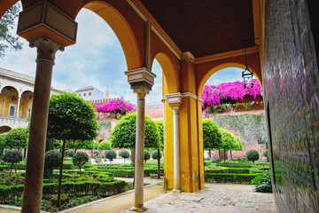 Naklejka premium The House of Pilatos called Casa de Pilatos in Seville, Spain. Its architecture is an original mix of Italian Renaissance and Andalusian mudejar style.
