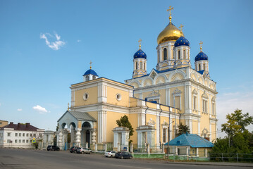 Fototapeta na wymiar YELETS, The Cathedral of the Ascension of the Lord - the main Orthodox church of the city of Yelets, the cathedral church of Yelets Diocese