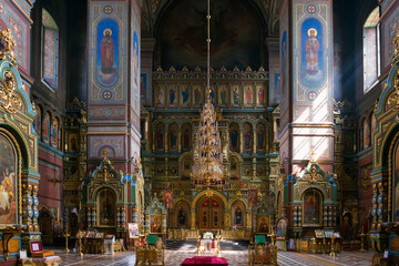 Naklejka premium Interior of the Cathedral of the Ascension of the Lord in the city of Yelets, Lipetsk region