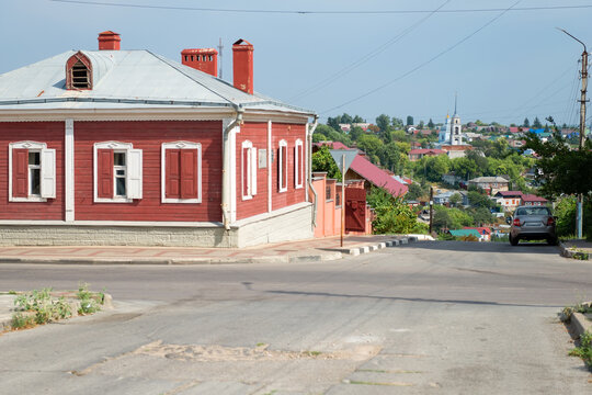 YELETS, Residential buildings on Tikhon Khrennikov lane on a summer day