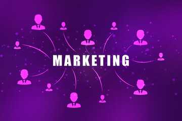 Obraz na płótnie Canvas 2d rendering business Marketing network 