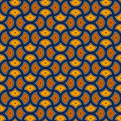 Ethnic tribal affrican seamless pattern. Ogee drop ornament. Repeated maroccan scales mosaic tiles. Scallop shapes motif