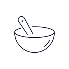 Bowl and spoon. The concept of cooking, restaurant. Vector icon isolated on white background.