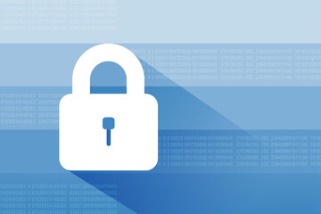 2d illustration Safety concept: Closed Padlock on digital background
