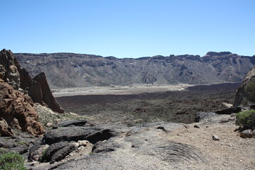 View of the caldera in the Teide national parc on Tenerife