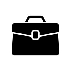 Briefcase icon. Black silhouette. Front side view. Vector simple flat graphic illustration. Isolated object on a white background. Isolate.