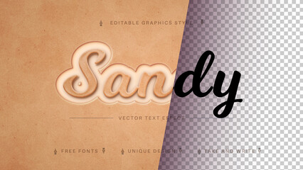 Sandy Beach - Editable Text Effect, Font Style
