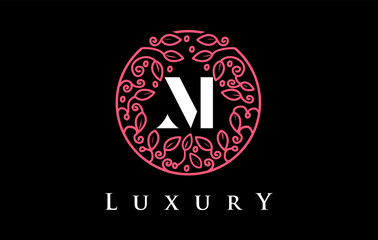 Purple M Letter Logo Luxury.Beauty Cosmetics Logo