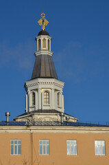 Fototapeta na wymiar The spire of the Chuvash Agricultural Academy