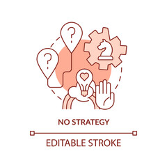 No strategy terracotta concept icon. Challenge in innovation management abstract idea thin line illustration. Isolated outline drawing. Editable stroke. Arial, Myriad Pro-Bold fonts used