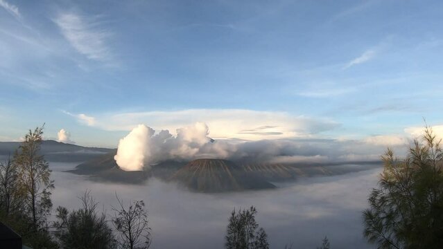 Morning timelapse at bromo mountain