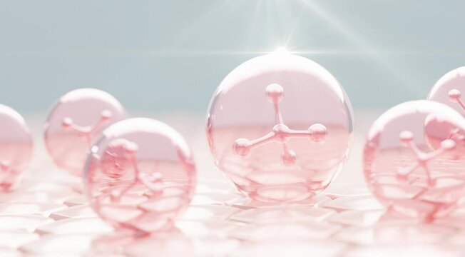 Animation serum molecule through the skin layer and reduce up saggy skin of the skin cell. Serum for lightening Dark skin tone changed to bright and repair wrinkles.