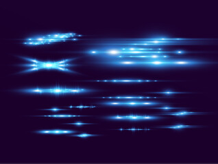 Light blue vector special effect. Glowing beautiful bright lines on a dark background.