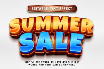 summer sale 3d cartoon text effect premium vectors