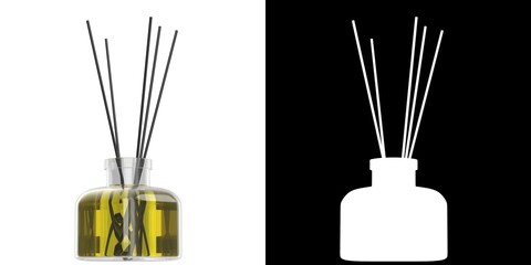 3D rendering illustration of a room fragrance reed diffuser - obrazy, fototapety, plakaty