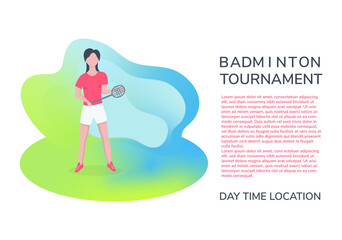 tennis Academy, summer tennis camp.the concept of Junior sports training.Site template for the Home page or app.Girls with rackets and a ball in different poses.flat design vector illustration.