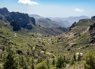 View from the trail to Roque Nublo in Grand Canary island, Spain.