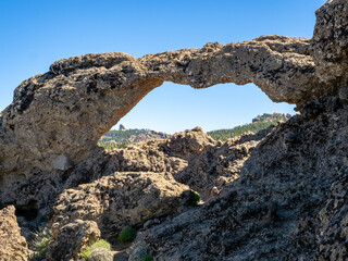 Nublo Window arch (Ventana de Nublo) a Grand Canary island, Spain.