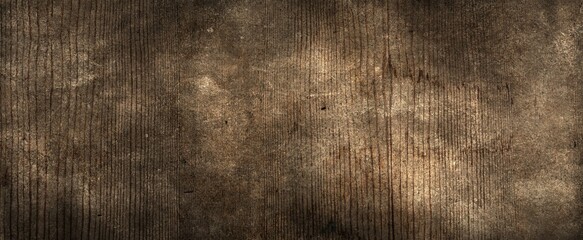 Texture of black and dark brown old wood. Charred and burnt old Board with knots. Wide burned board texture close-up, panoramic banner.