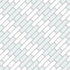 Brickwork diagonal texture seamless pattern. Decorative appearance of Flemish brick bond. Cruciform masonry design. Seamless monochrome vector illustration.