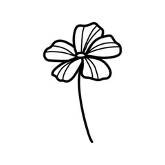 Tiny flower icon, hand drawn symbol, logo