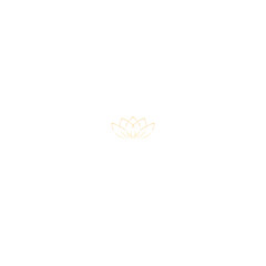 Lotus flower golden outline logo, isolated on white background. Floral illustration, logo design element,  water lily gold gradient logotype.