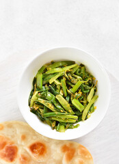 Indian style spring onion stir fry