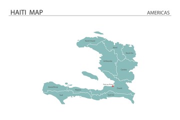 Haiti map vector illustration on white background. Map have all province and mark the capital city of Haiti.
