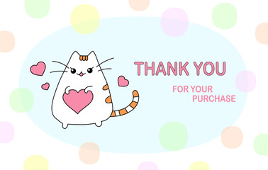 Thank you for your purchase card design for online shop. Enjoy shopping. Customer thank you for order card
