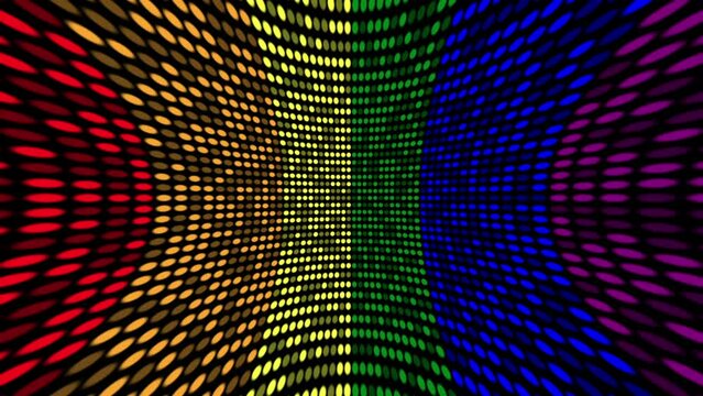Digital LGBT rainbow colors pride flag with flashing LED lights. Full HD and looping motion background animation.	
